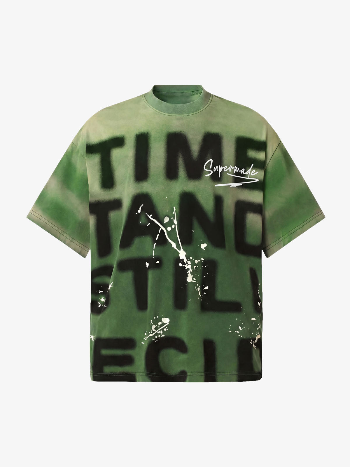 Ink Splash Letter Print T-shirt - 2414 