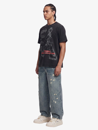 Cyber Portrait Graphic Oversized T-Shirt 