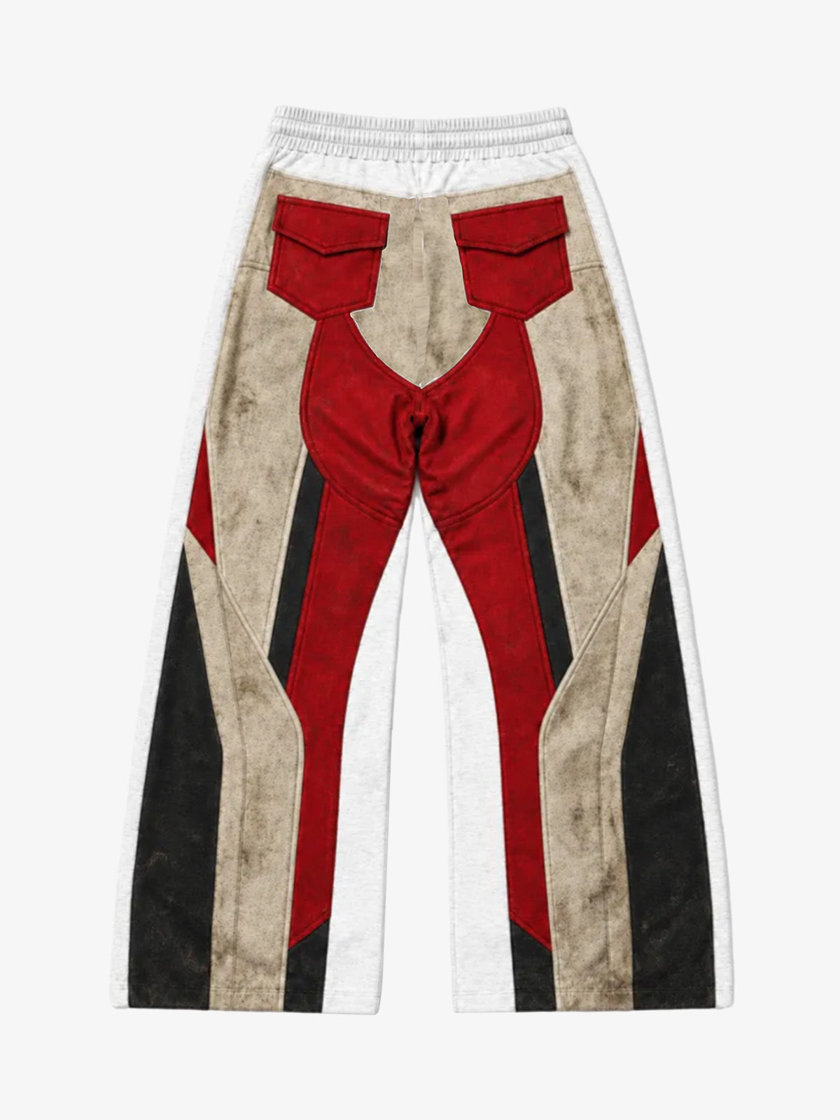 3D Biker Graphic Washed Distressed Wide-Leg Sweatpants; Gray / S, Gray / M, Gray / L, Gray / XL, Gray / 2XL