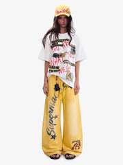 Vintage Star Graphic Wide Leg Sweatpants 