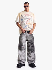 Graffiti Collage Mixed Graphic T-Shirt 