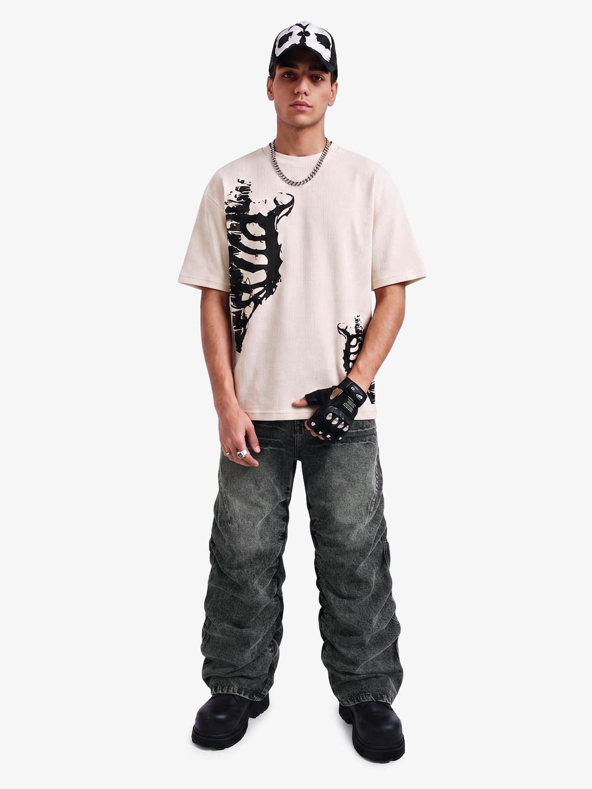 Y2K Faded Stacked Denim Jeans 