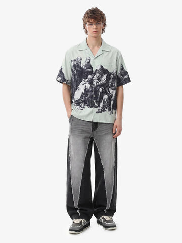 Renaissance Sketch Art Cuban Shirt 