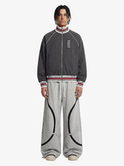 Pinstripe Vertical Embroidery Track Jacket 