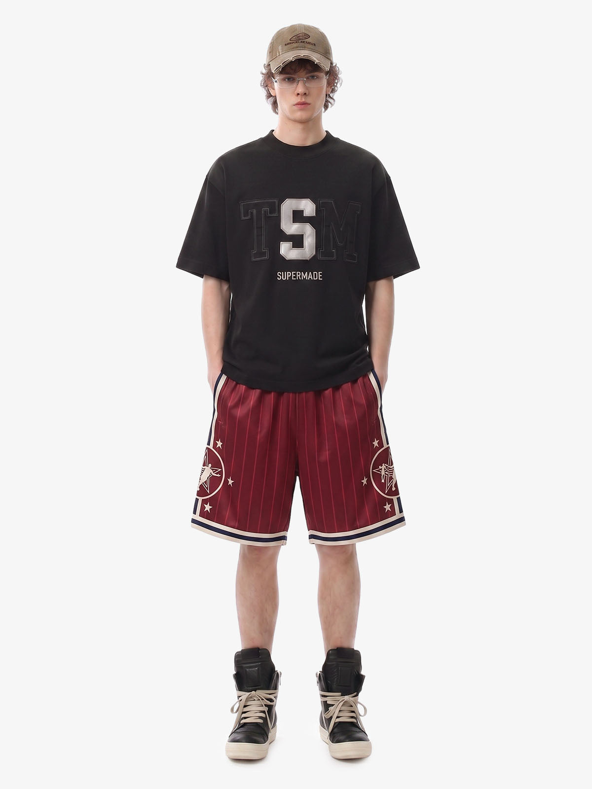 Star Crest Striped Soccer Shorts 