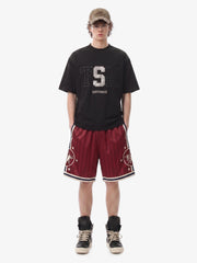 Star Crest Striped Soccer Shorts 