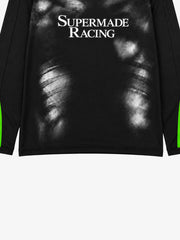 Skull Graphic Layered Racing Logo Long Sleeve Tee