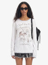 Horse Star Graphic Contrast Edge Layering T-Shirt 