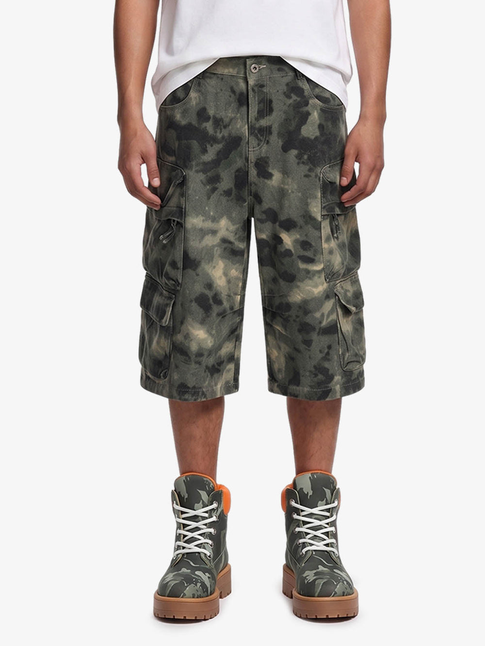 Camo-Print Baggy Cargo Jorts 