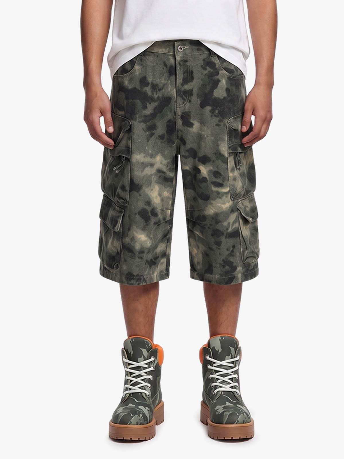 Camo-Print Baggy Cargo Jorts 