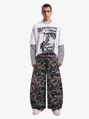 Y2K Camo Pink Print Barrel Sweatpants 