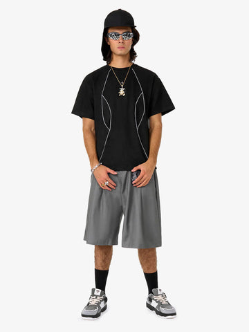 Functional Deconstructed Split Short-Sleeved T-Shirt - 2437 