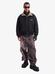 Retro Layered Look Plaid Collar Padded Jacket - 2579 