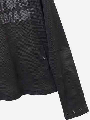 Waffle Knit Metal Detail Tee