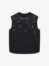Rhinestone Cross Sports Vest