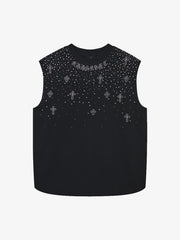 Rhinestone Cross Sports Vest