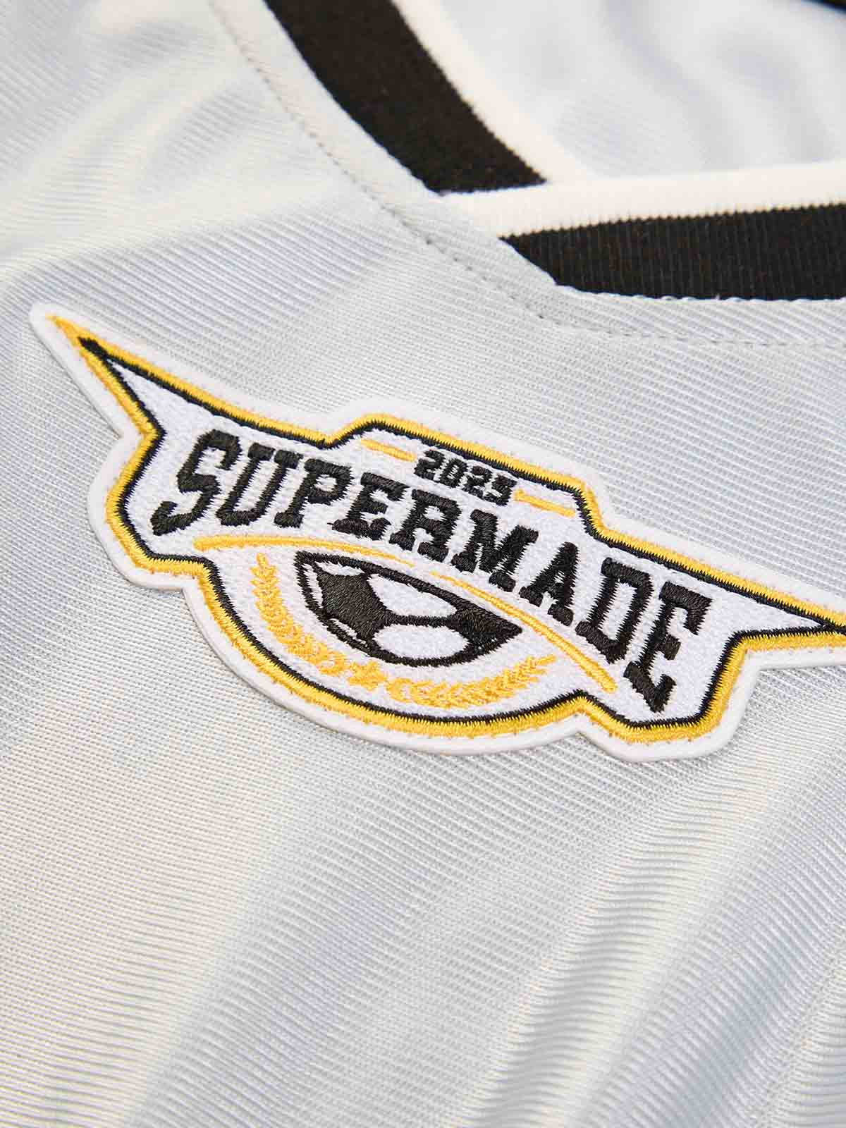 Supermade Patterned Custom V-neck Silver Sport Jersey 