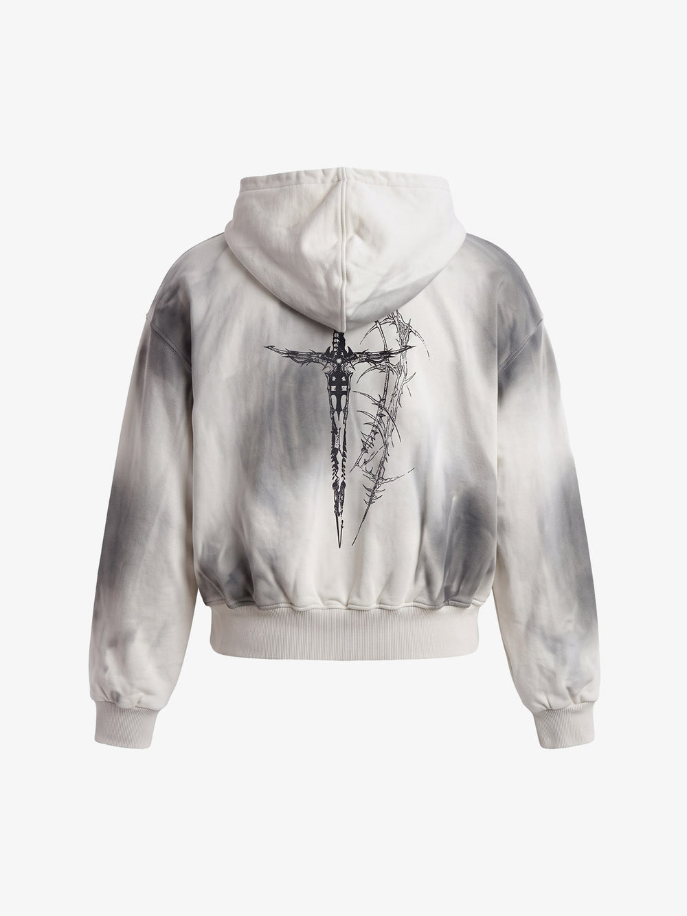 Thorn Portrait Graphic Distressed Gradient Hoodie