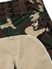 Camo Patchwork Flared Pants