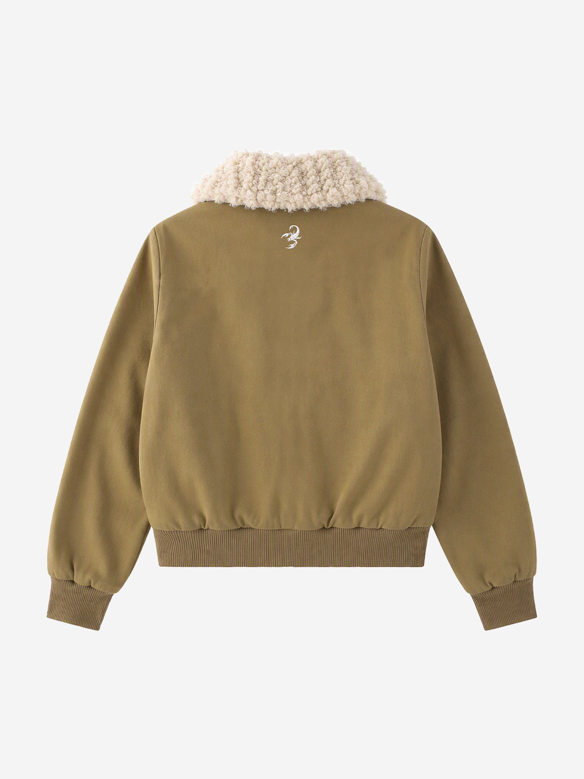 Faux-Shearling Collar Bomber Jacket