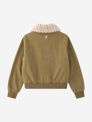 Faux-Shearling Collar Bomber Jacket