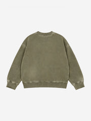 Camo 67 Appliqué Embroidered Washed Oversized Sweatshirt