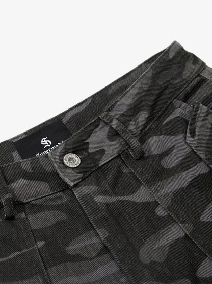 Retro Camouflage Pink Graffiti Barrel Pants 