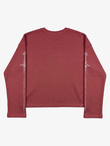 Fangs Graphic Waffle Boxy Long Sleeve Top