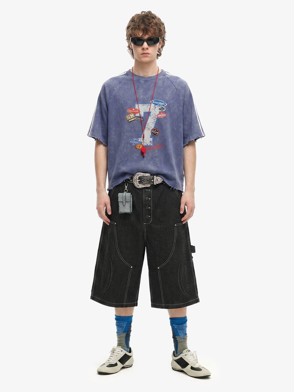 Vintage Washed Number 7 Badge Graphic T-Shirt 