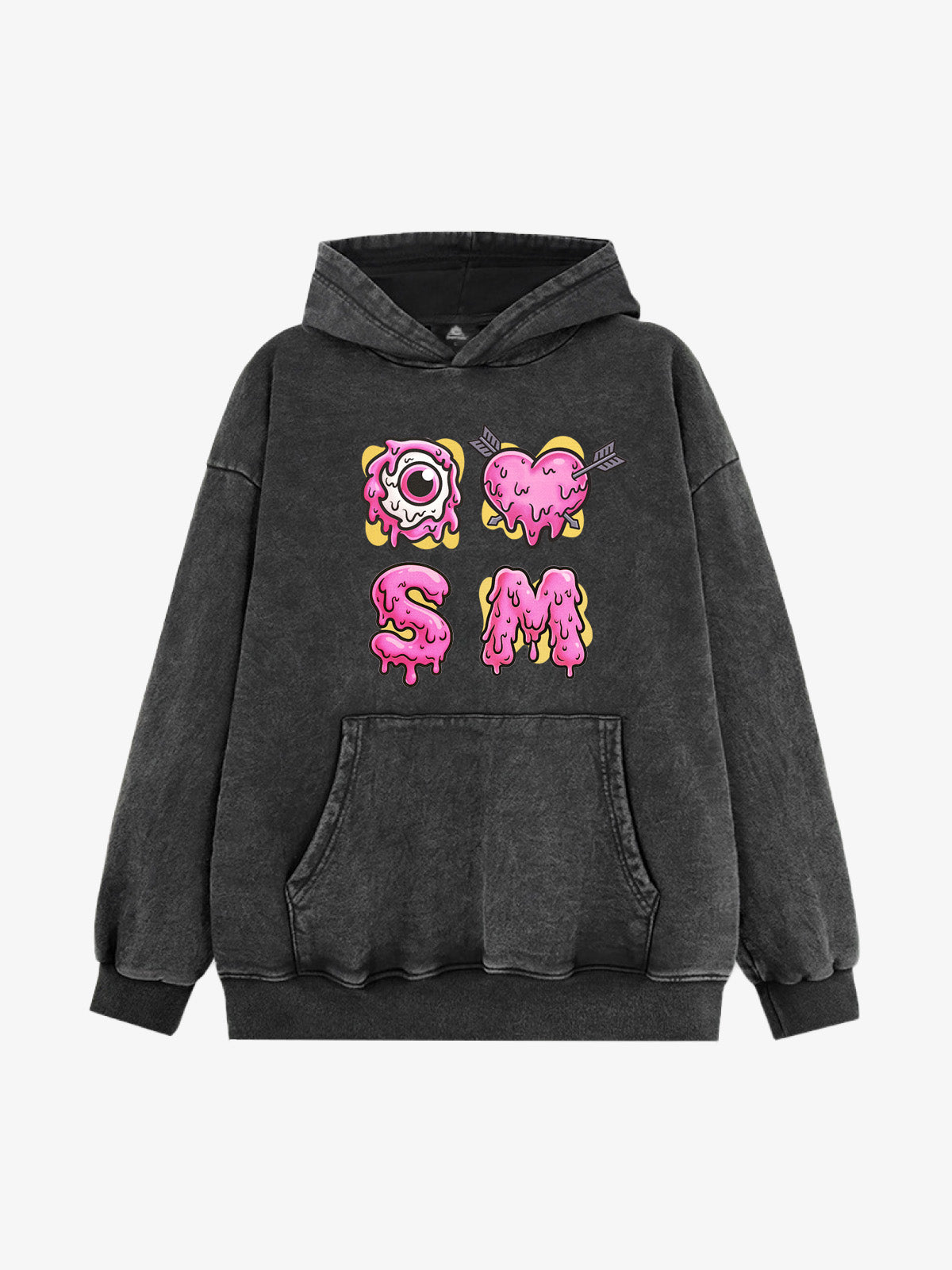 Street Dripping Letter Eyeball Graffiti Hoodie 
