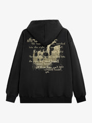 Metallic Script Letter Cross Graphic Hoodie 