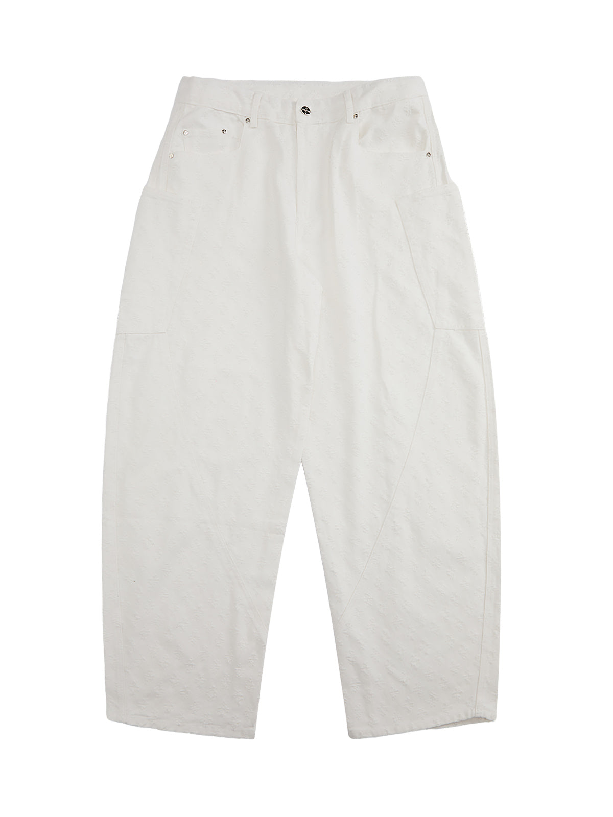 Textured Structured Barrel Jeans