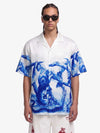 Blue Sketch Mythological Cuban Shirt