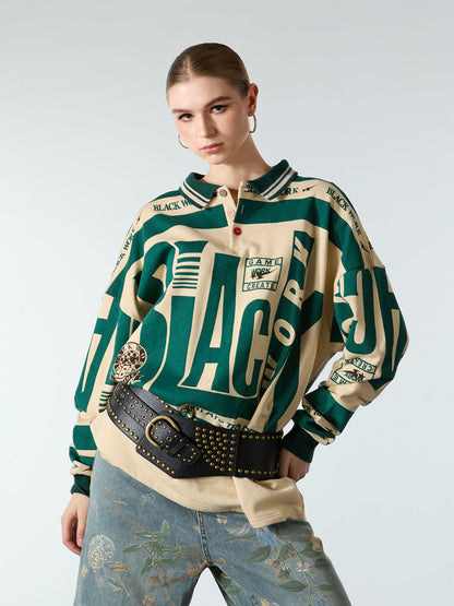 Retro Typography Polo Tee -1252 