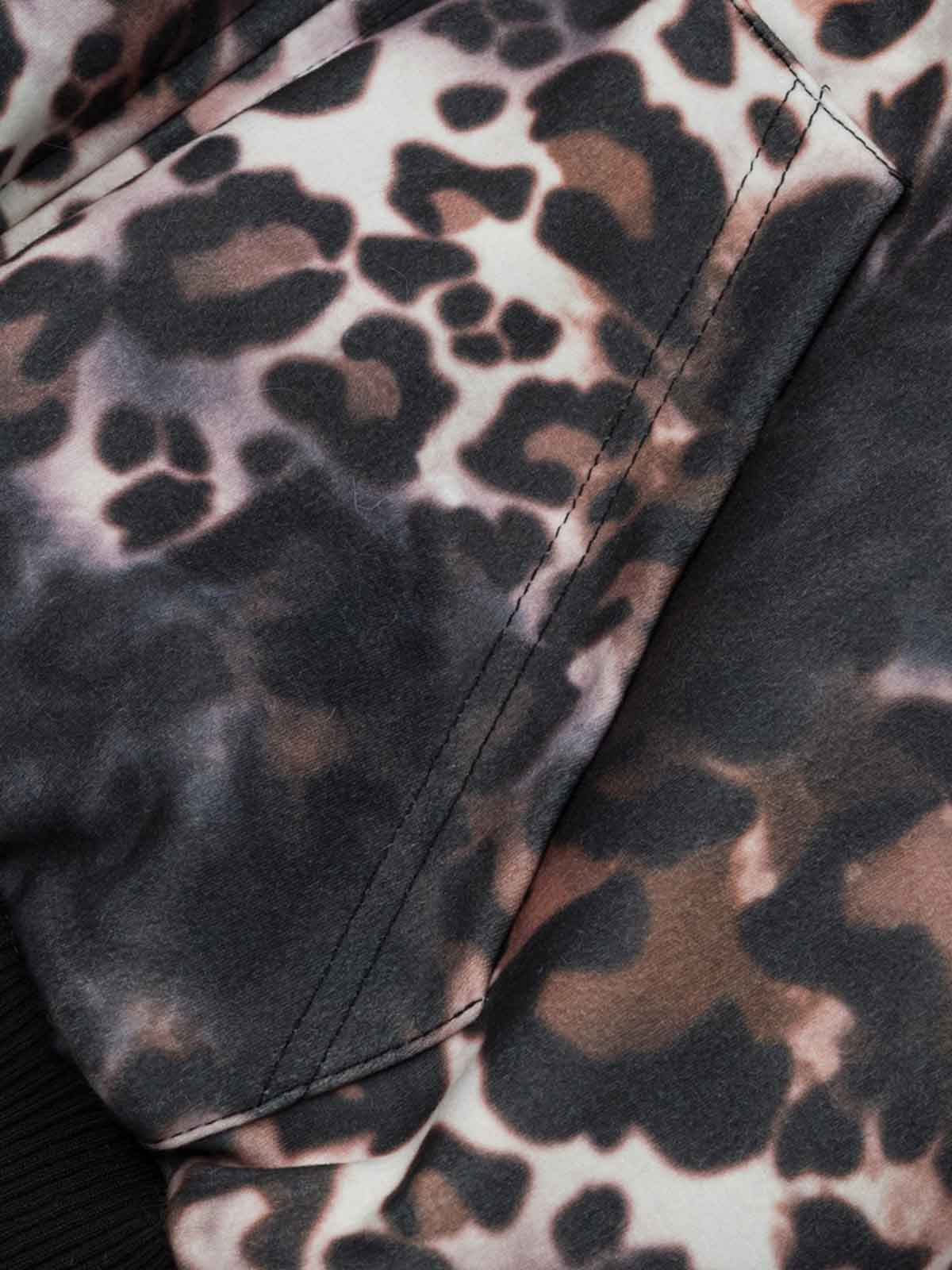Leopard Print Hooded Bomber Jacket with Faux Fur Trim - Trendy and Stylish for All Seasons 