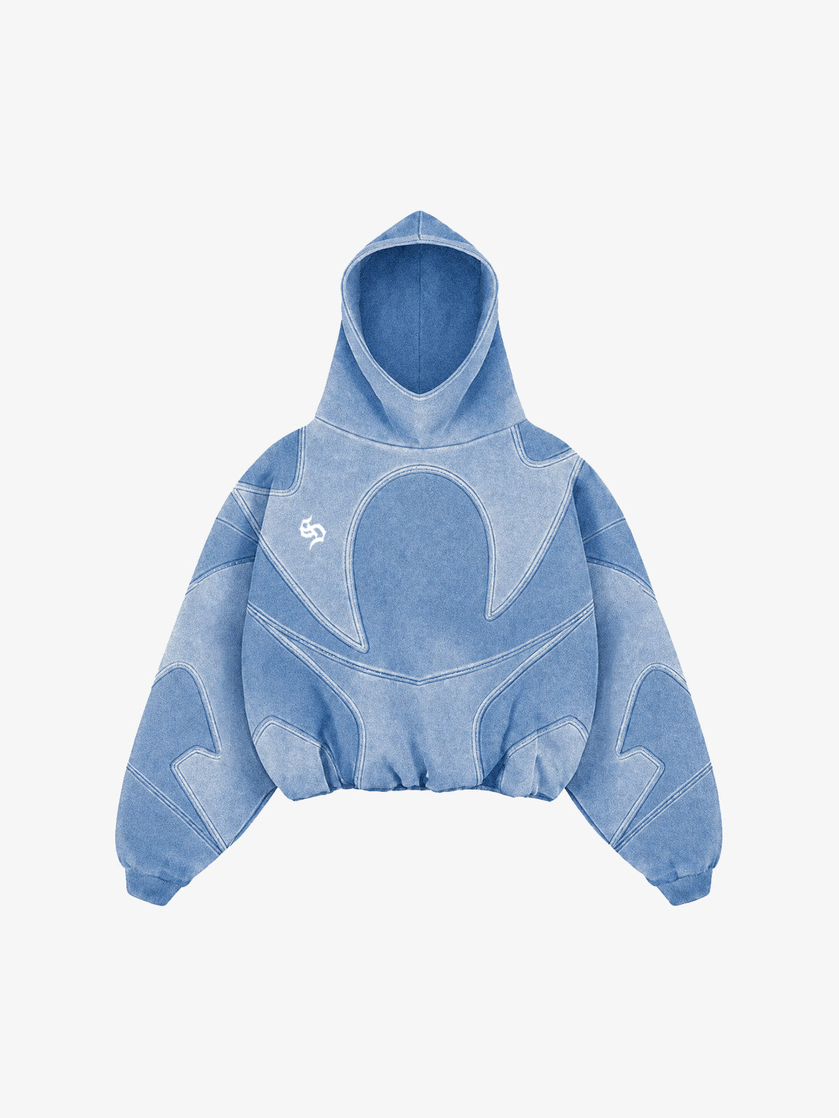 Washed Panel Detail Boxy Hoodie & Wide-Leg Sweatpants Set