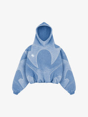 Washed Panel Detail Boxy Hoodie & Wide-Leg Sweatpants Set