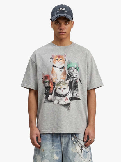 Punk Cats Graphic T-Shirt 