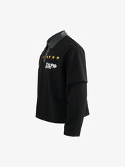 Motorcycle Style Lapel Polo Long Sleeve T-Shirt 