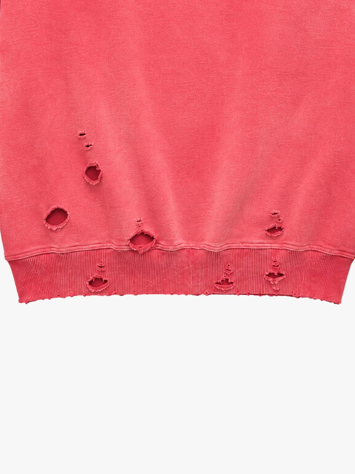 Studded Distressed Zip Hoodie