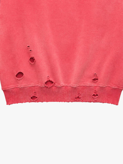 Studded Distressed Zip Hoodie