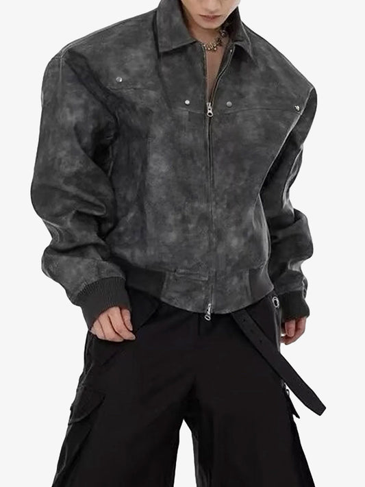 Thesupermade Vintage Motorcycle Suede Street Rap Jacket - 2232 