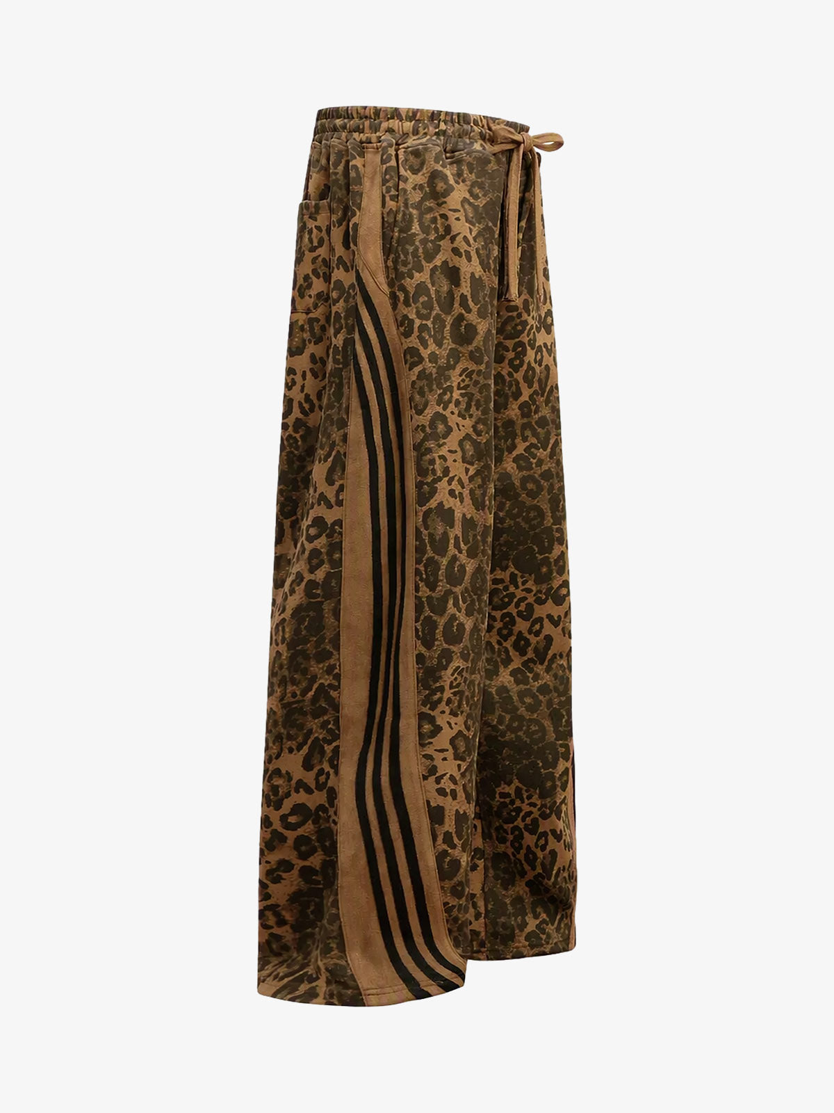 French Terry Cheetah Print Suede Tracksuit - 2277