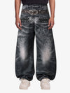 Butterfly Illusion Graphic Print Baggy Jeans 