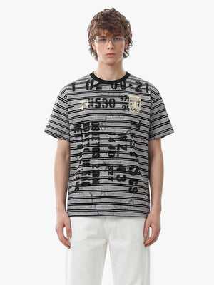 Grunge Striped Distressed Graphic T-Shirt 