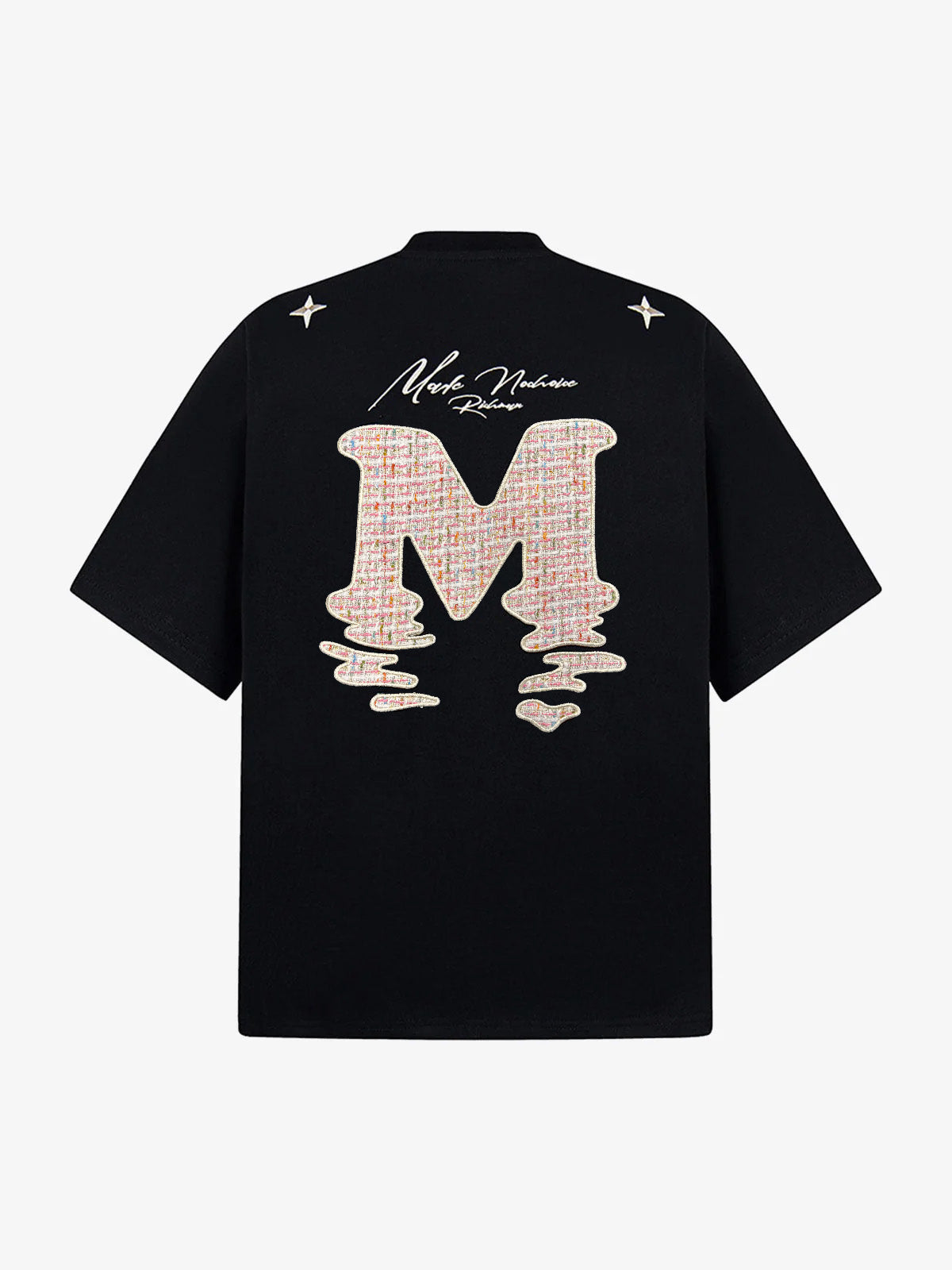 Vintage Patchwork Embroidered Letter T-Shirt 