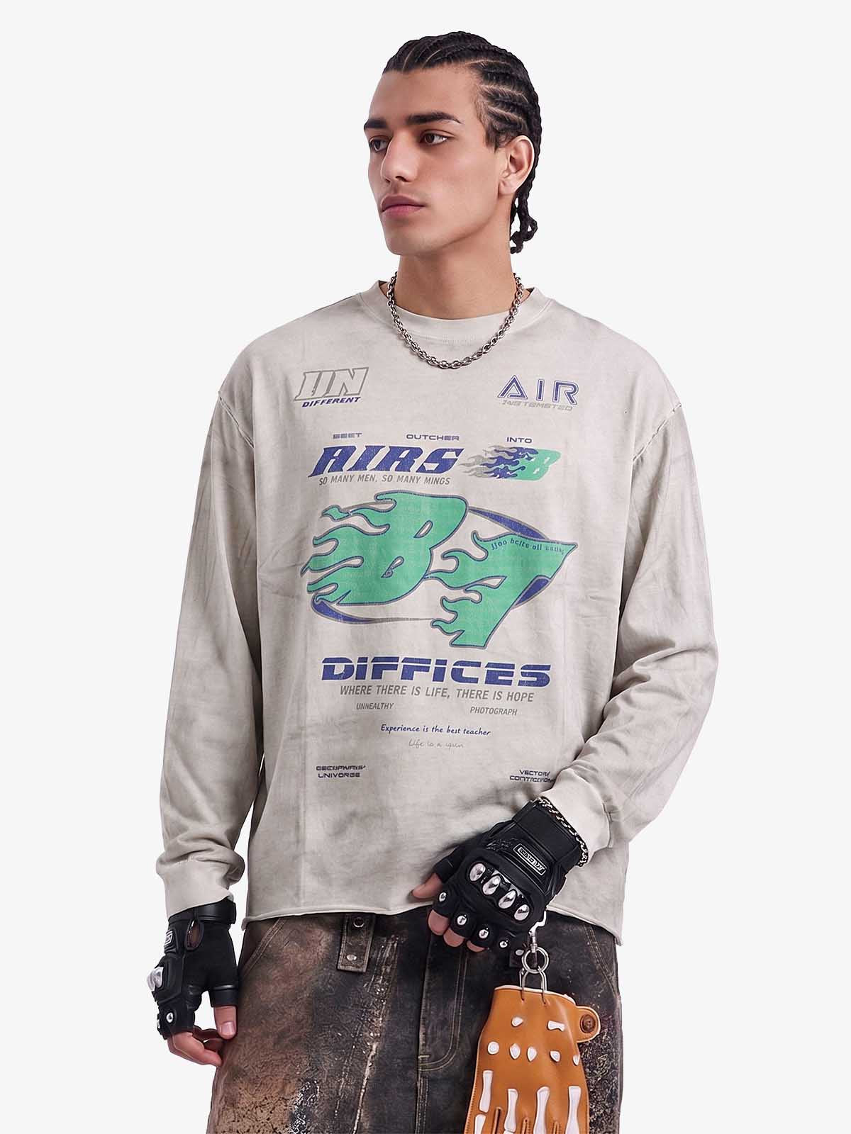 Thesupermade Washed Edge Long Sleeve T-Shirt 