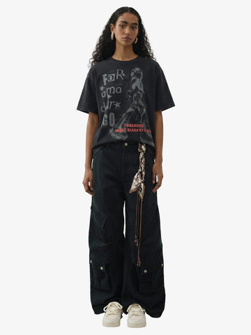 Cyber Portrait Graphic Oversized T-Shirt 