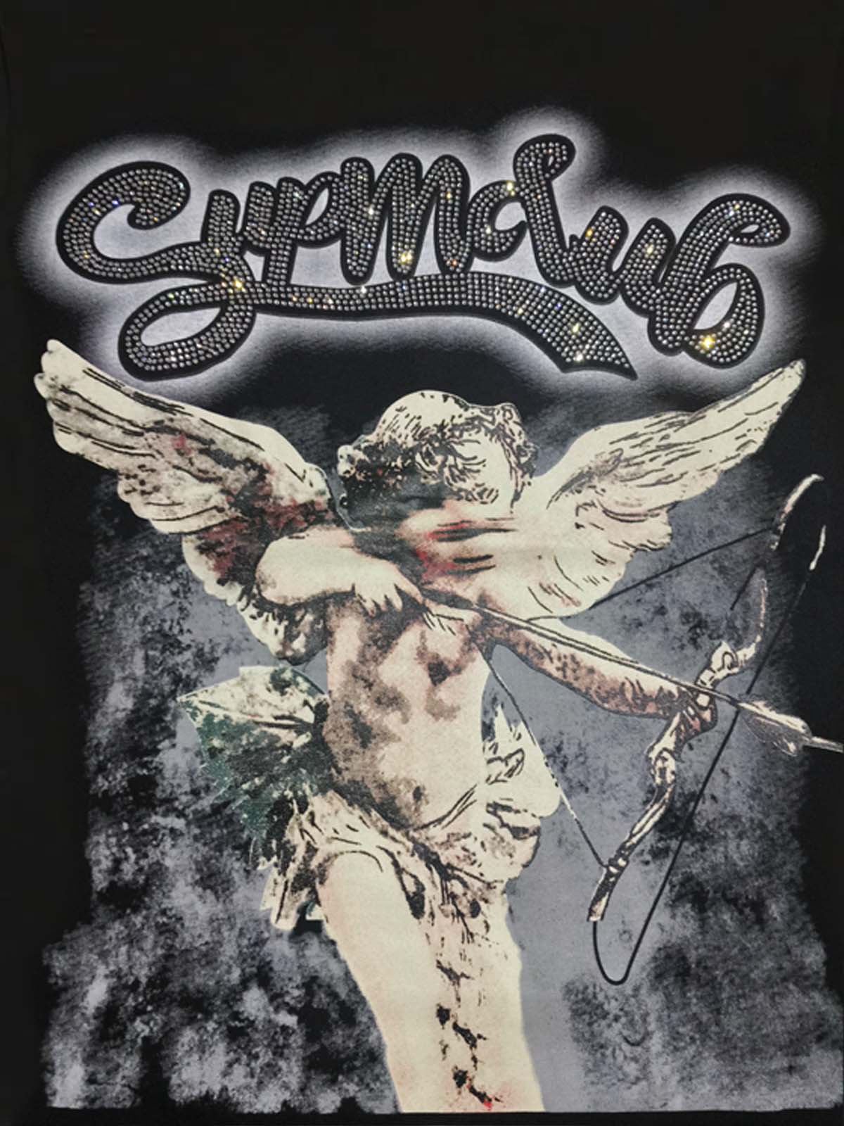 Retro Cupid Rhinestone Graphic T-Shirt 