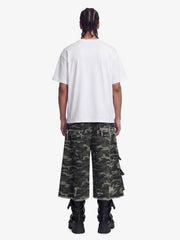 Distressed Camo Multi-Pocket Straight-Leg Jorts - 2611 